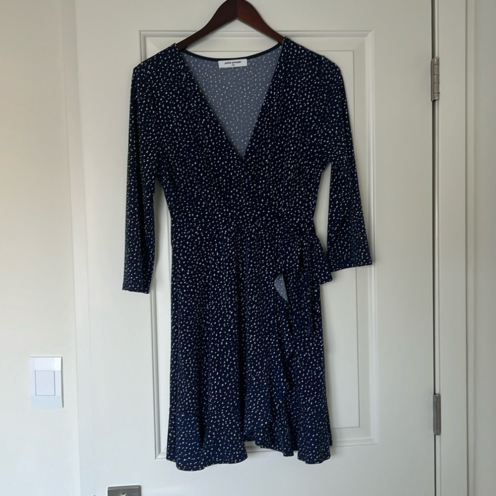 This is a Petite Principle faux wrap dress